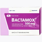 Thuốc Bactamox 500mg Imexpharm điều trị nhiễm khuẩn đường hô hấp dưới, viêm tai giữa (2 vỉ x 7 viên)
