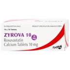 Thuốc Zyrova 10 Zydus điều trị cholesterol cao trong máu (10 vỉ x 10 viên)