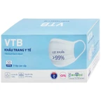 Khẩu trang 3 lớp VTB màu trắng (50 cái) ngăn khói bụi, vi khuẩn