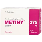 Thuốc Metiny 375mg Merap Group điều trị các bệnh lý nhiễm trùng viêm phế quản cấp (1 vỉ x 10 viên)