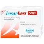 Thuốc Hasanbest 500/5 Hasan điều trị đái tháo đường típ 2 (2 vỉ x 15 viên)