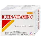 Thuốc Rutin-Vitamin C Mekophar hỗ trợ điều trị các hội chứng chảy máu, xơ cứng (10 vỉ x 10 viên)