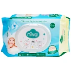 Khăn giấy ướt Niva Baby làm sạch, kháng khuẩn và giữ vệ sinh (80 miếng)