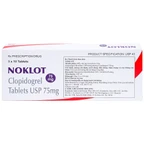 Viên nén Noklot 75mg Cadila phòng ngừa tai biến xơ vữa động mạch (3 vỉ x 10 viên)