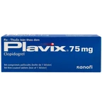 Thuốc Plavix 75mg Sanofi giảm nguy cơ thành lập cục máu đông, huyết khối (1 vỉ x 14 viên)