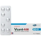 Thuốc Vcard-am 80+5mg Mega Điều trị tăng huyết áp vô căn (4 vỉ x 7 viên)