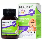 Viên hỗ trợ phát triển não bộ sức khỏe cho mắt Brauer Baby & Kids Ultra Pure DHA (60 viên)