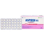 Thuốc Aspirin 81 Agimexpharm phòng ngừa nhồi máu cơ tim, đột quỵ (20 vỉ x 10 viên)