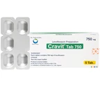 Thuốc Cravit Tab 750mg Interthai Pharm điều trị nhiễm khuẩn nhẹ, trung bình và nặng (1 vỉ x 5 viên)