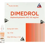 Dung dịch tiêm Dimedrol Vĩnh Phúc điều trị viêm mũi dị ứng và bệnh da dị ứng (100 ống)