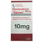 Thuốc Doxorubicin Ebewe 10mg/5ml điều trị khối u cứng, ung thư hệ tạo máu và hệ lympho (5ml)