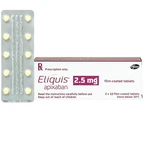 Thuốc Eliquis 2.5mg Pfizer phòng ngừa biến cố thuyên tắc huyết khối tĩnh mạch, đột quỵ (20 viên)