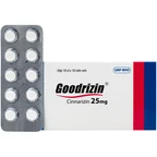 Thuốc Goodrizin 25mg Hadiphar điều trị bệnh mạch ngoại vi (10 vỉ x 10 viên)