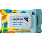 Khăn giấy ướt đa năng kháng khuẩn Let-green gói 80 miếng