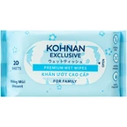 Khăn giấy ướt Kohnan không hương, không cồn, không paraben (gói 20 tờ)
