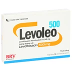 Thuốc Levoleo 500 BRV điều trị các bệnh nhiễm khuẩn, viêm phổi mắc phải, nhiễm trùng da (1 vỉ x 10 viên)