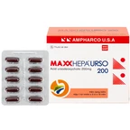 Thuốc Maxxhepa Urso 200 Ampharco điều trị xơ gan do mật nguyên phát, tan sỏi túi mật cholesterol (3 vỉ x 10 viên)