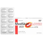 Thuốc MedSkin Clovir 800 DHG điều trị nhiễm virus Herpes simplex, bệnh thủy đậu, viêm phổi do Zona (3 vỉ x 10 viên)