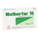 Thuốc trị ho Methorfar 15 Pharmedic dùng cho cảm lạnh, ho không đờm (10 vỉ x 10 viên)
