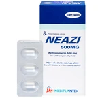 Viên nén Neazi 500mg Mediplantex điều trị viêm xoang cấp, viêm họng, amidan (1 vỉ x 3 viên)