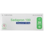 Thuốc Sadapron 100 Remedica điều trị chứng tăng acid uric máu tiên phát, bệnh gout (5 vỉ x 10 viên)