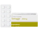 Thuốc Seropin 200mg Genepharm điều trị tâm thần phân liệt, hưng cảm lưỡng cực, trầm cảm lưỡng cực (6 vỉ x 10 viên)