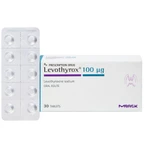 Thuốc Levothyrox 100µg Merck điều trị bướu giáp, suy giáp, ung thư giáp (3 vỉ x 10 viên)