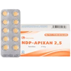 NDP-Apixan 2.5mg Nadyphar phòng ngừa biến cố thuyên tắc huyết khối tĩnh mạch (10 vỉ x 10 viên)