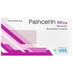 Thuốc Paincerin 50mg Diacerein Pharmanel điều trị triệu chứng thoái hóa khớp hông, gối (3 vỉ x 10 viên)