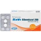 Thuốc SaVi Albendazol 200 điều trị nhiễm ấu trùng sán lợn có tổn thương não (1 vỉ x 2 viên)