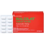Thuốc Sulcilat 750mg Atabay điều trị các bệnh nhiễm khuẩn (1 vỉ x 10 viên)