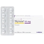 Thuốc Thyrozol 10mg Merck điều trị cường giáp (10 vỉ x 10 viên)