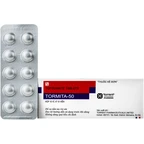 Thuốc Tormita 50mg Torrent điều trị đơn độc hoặc hỗ trợ cơn động kinh khởi phát cục bộ hoặc có cơn động kinh toàn thể có co cứng, giật rung, phòng ngừa đau nửa đầu (10 vỉ x 10 viên)