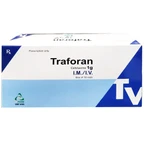 Thuốc Traforan 1g TV Pharm điều trị viêm phổi, nhiễm trùng phổi, viêm màng phổi mủ (10 lọ)
