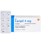 Viên nén Lacipil 4mg GSK điều trị tăng huyết áp (4 vỉ x 7 viên)