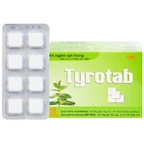 Viên ngậm sát trùng Tyrotab Pharmedic điều trị viêm họng, viêm amidan (10 vỉ x 8 viên)