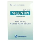 Thuốc Vigentin 250mg/62.5mg Pharbaco điều trị nhiễm khuẩn ở đường hô hấp trên và dưới (12 gói)