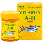 Thuốc Vitamin A-D Hataphar phòng và điều trị thiếu Vitamin A và D (100 viên)