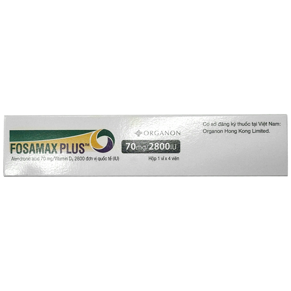 Hình ảnh Thuốc Fosamax Plus 70mg/2800IU Organon điều trị loãng xương sau mãn kinh ở phụ nữ (1 vỉ x 4 viên)