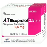 Thuốc A.T Bisoprolol 2.5mg An Thiên điều trị suy tim mạn tính ổn định (10 vỉ x 10 viên)