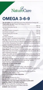 Viên nang mềm NatureCare Omega 369 bổ sung Omega, giảm nguy cơ xơ vữa động mạch (6 vỉ x 20 viên)