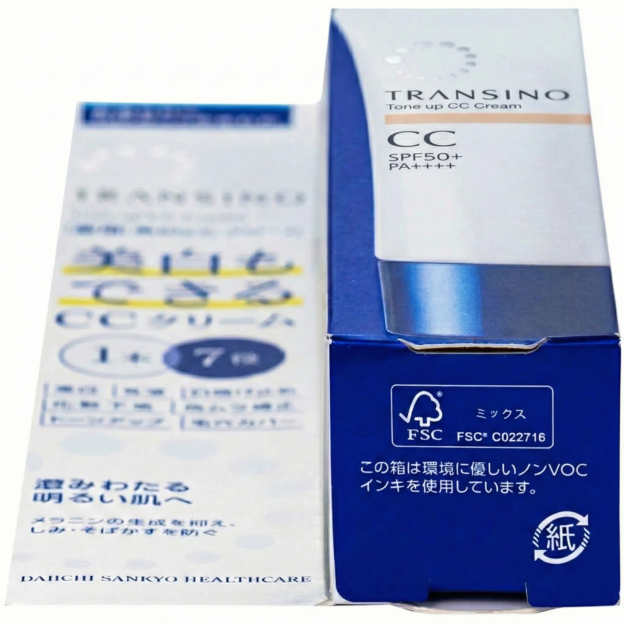 Hình ảnh Kem chống nắng nâng tông trắng sáng Transino tone up cc cream SPF 50+ PA++++ hộp 30g