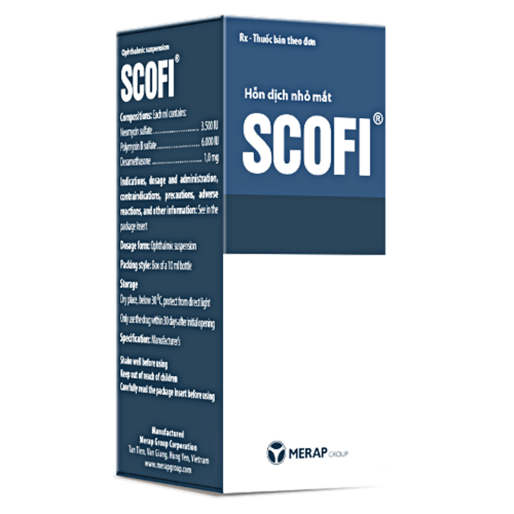 Hình ảnh Thuốc nhỏ mắt Scofi Merap điều trị ngắn hạn tình trạng viêm mắt đáp ứng với corticoid (10ml)