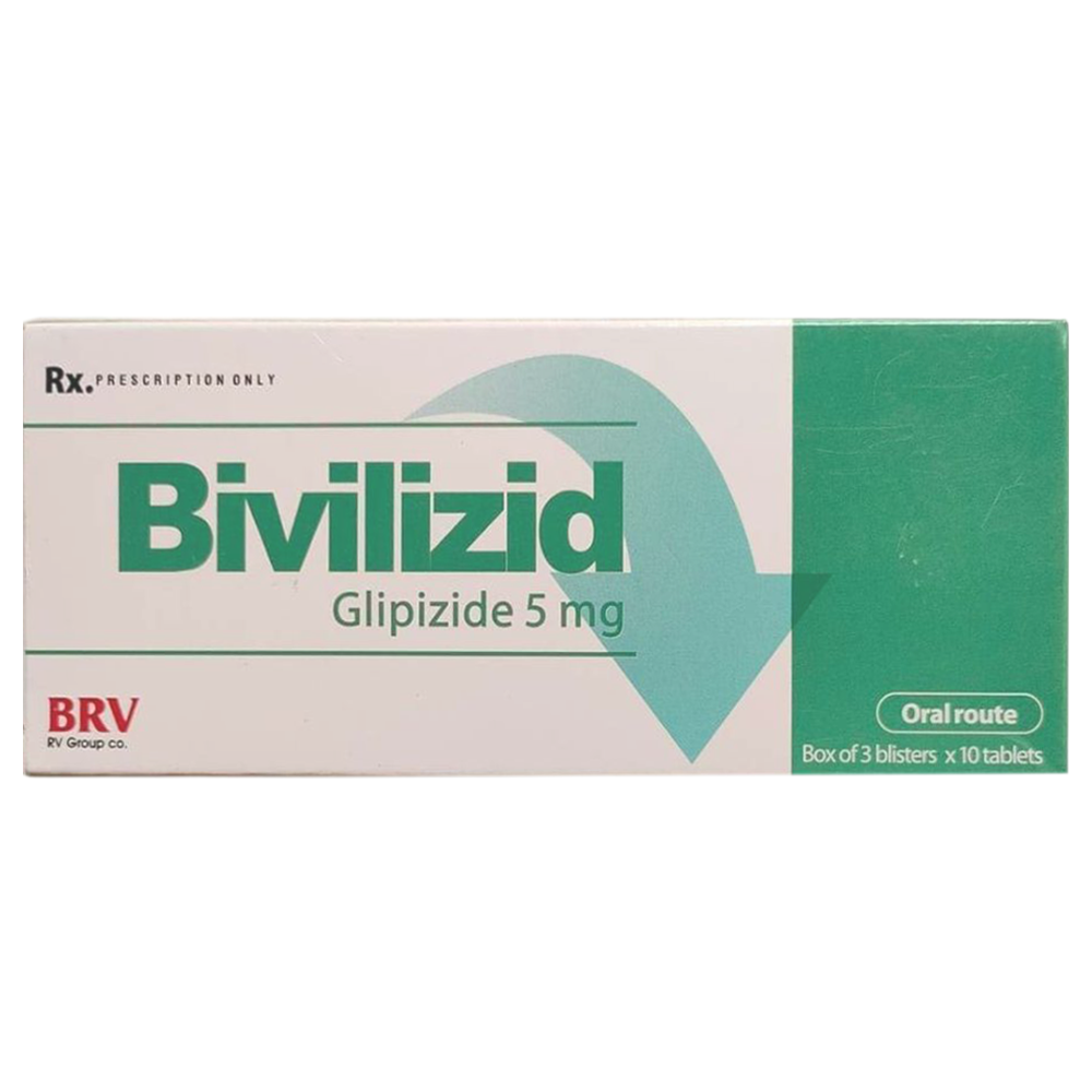 Hình ảnh Thuốc Bivilizid Glipizide 5mg BRV hỗ trợ chế độ ăn kiêng, kiểm soát đường huyết (3 vỉ x 10 viên)
