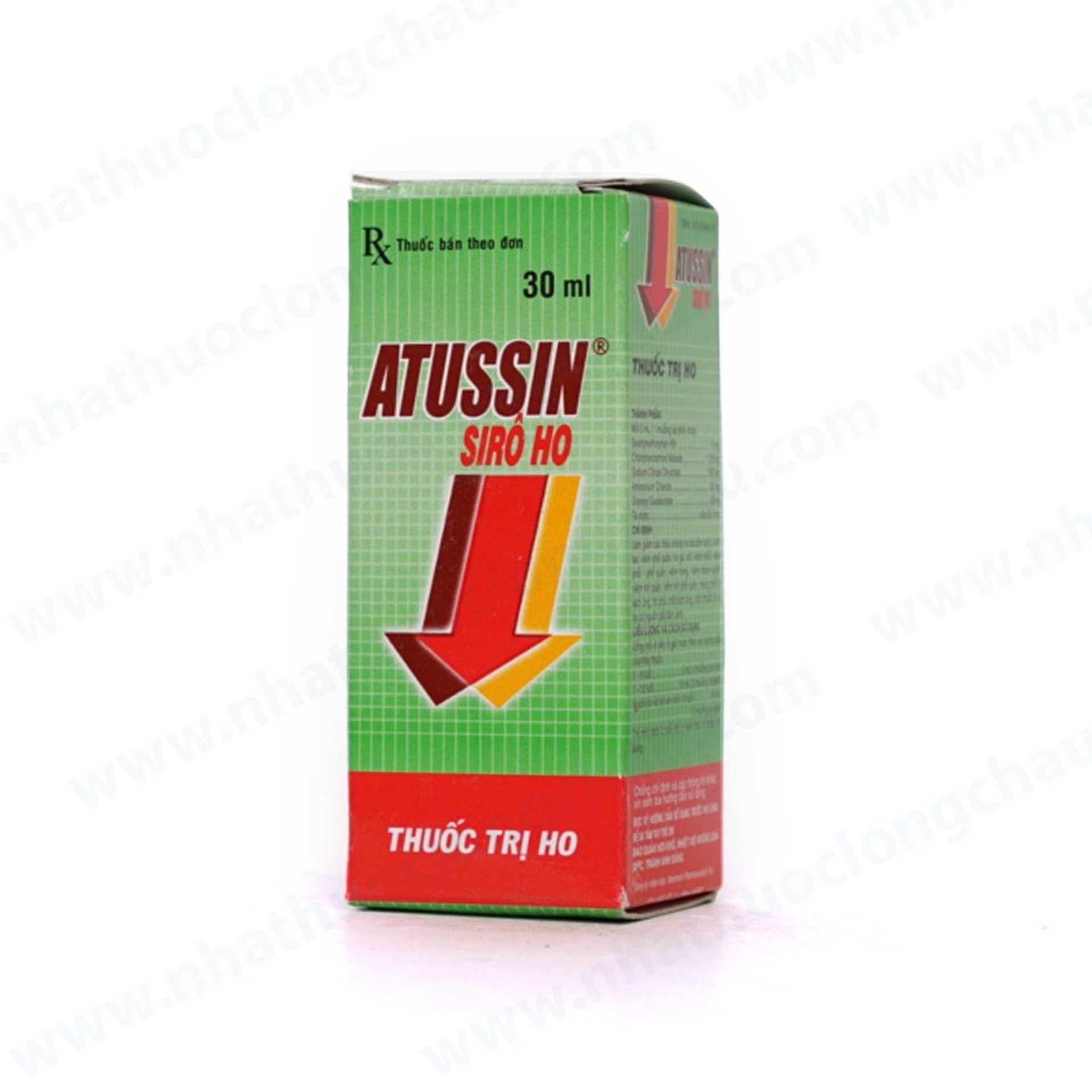 Siro Ho Atussin giảm ho, viêm phổi, viêm phế quản chai 30ml