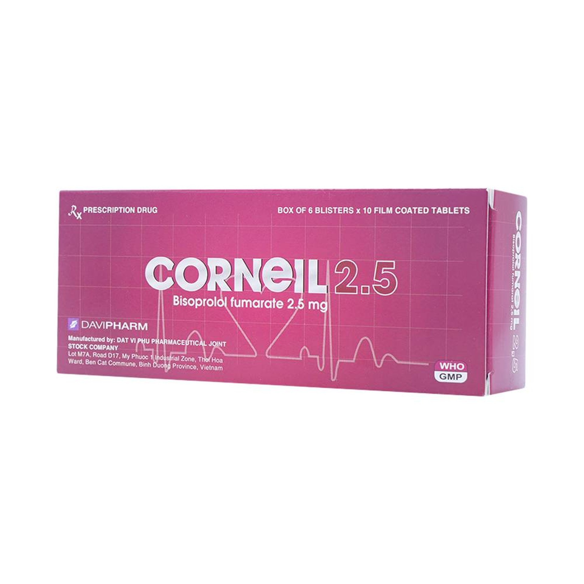 Thuốc Corneil 2.5mg điều trị suy tim mạn tính (6 vỉ x 10 viên)