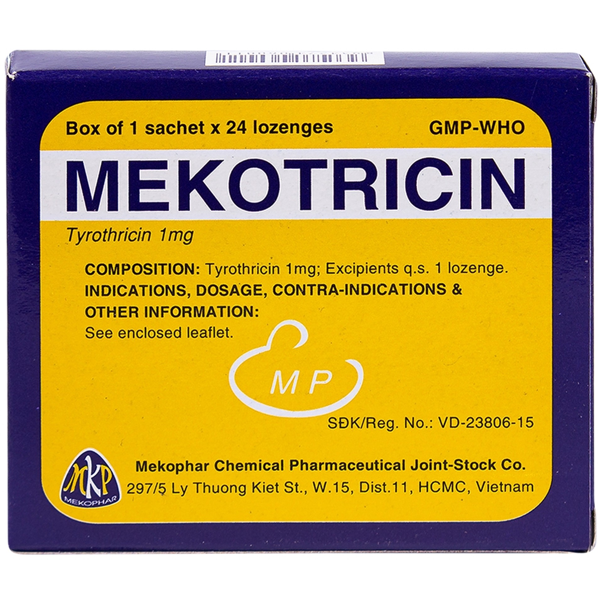 Viên ngậm Mekotricin 1Mg Mekophar trị viêm niêm mạc vùng miệng