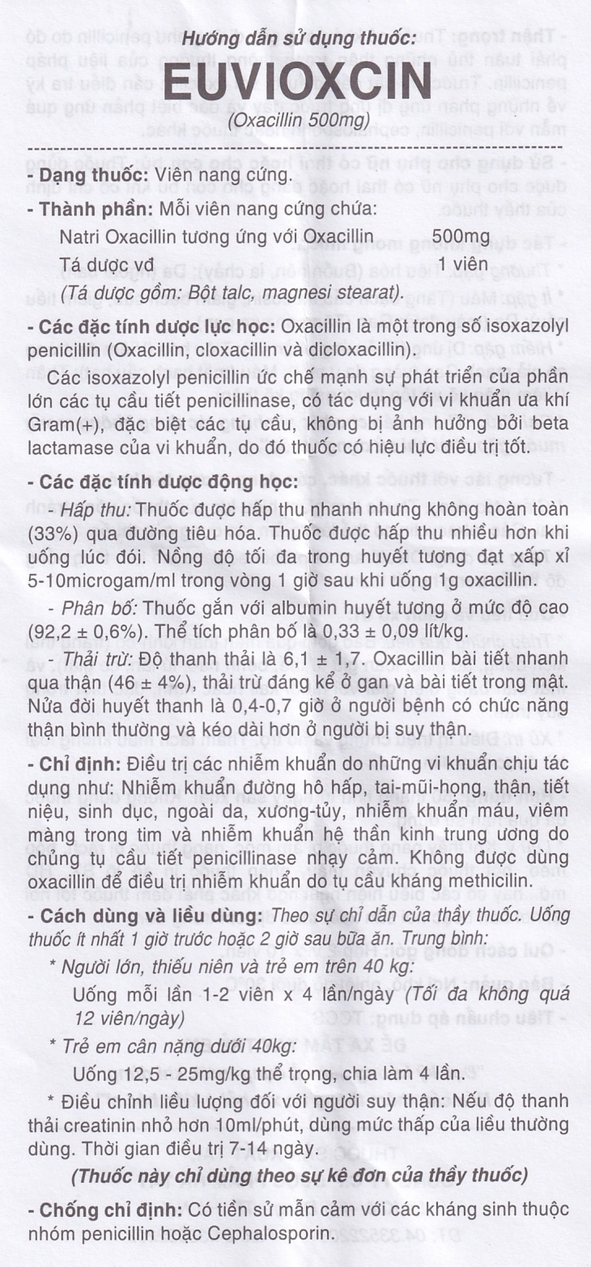 Thuốc Euvioxcin trị nhiễm khuẩn đường hô hấp (2 vỉ x10 viên)