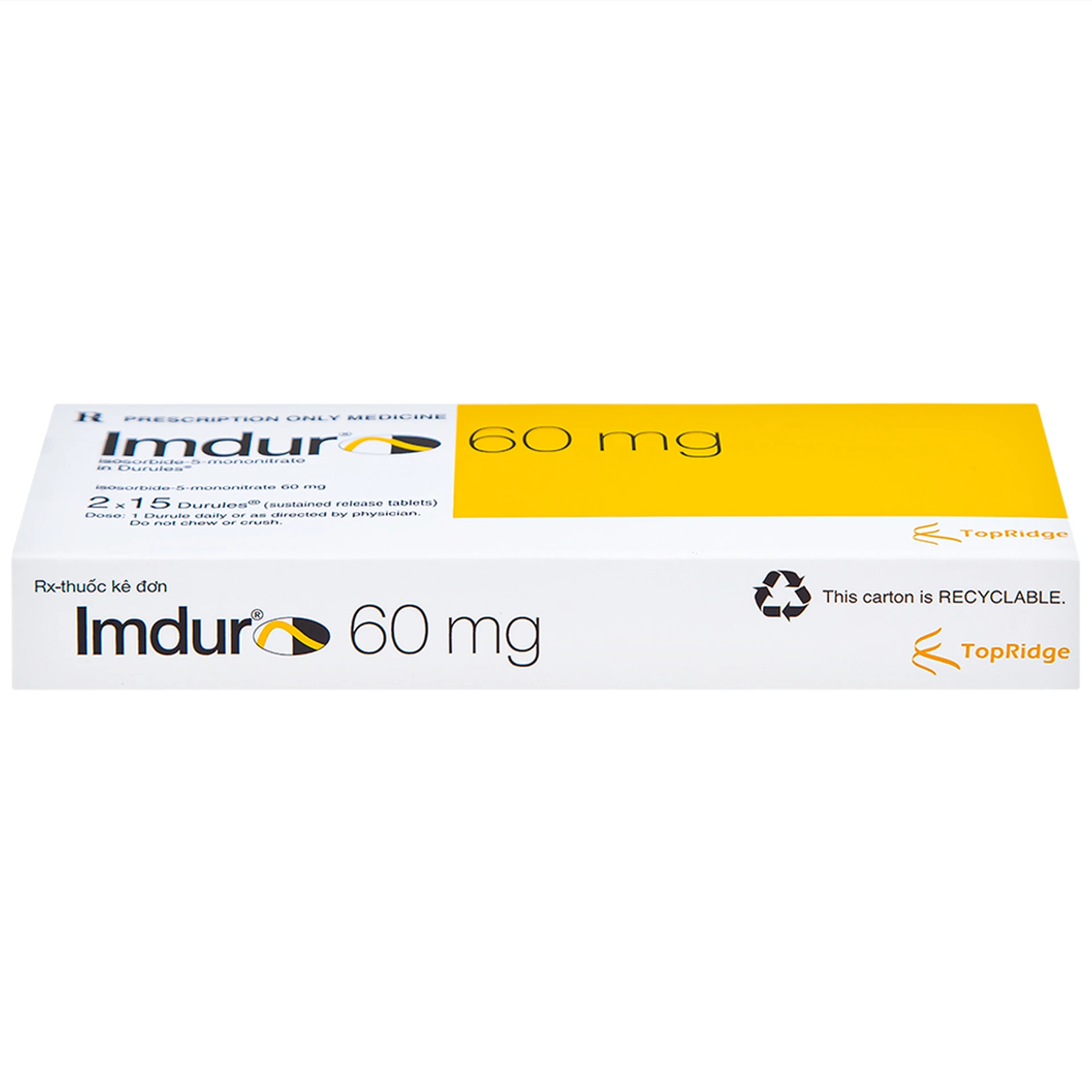 Thuốc Imdur 60mg AstraZeneca trị suy tim nặng (2 vỉ x 15 viên)