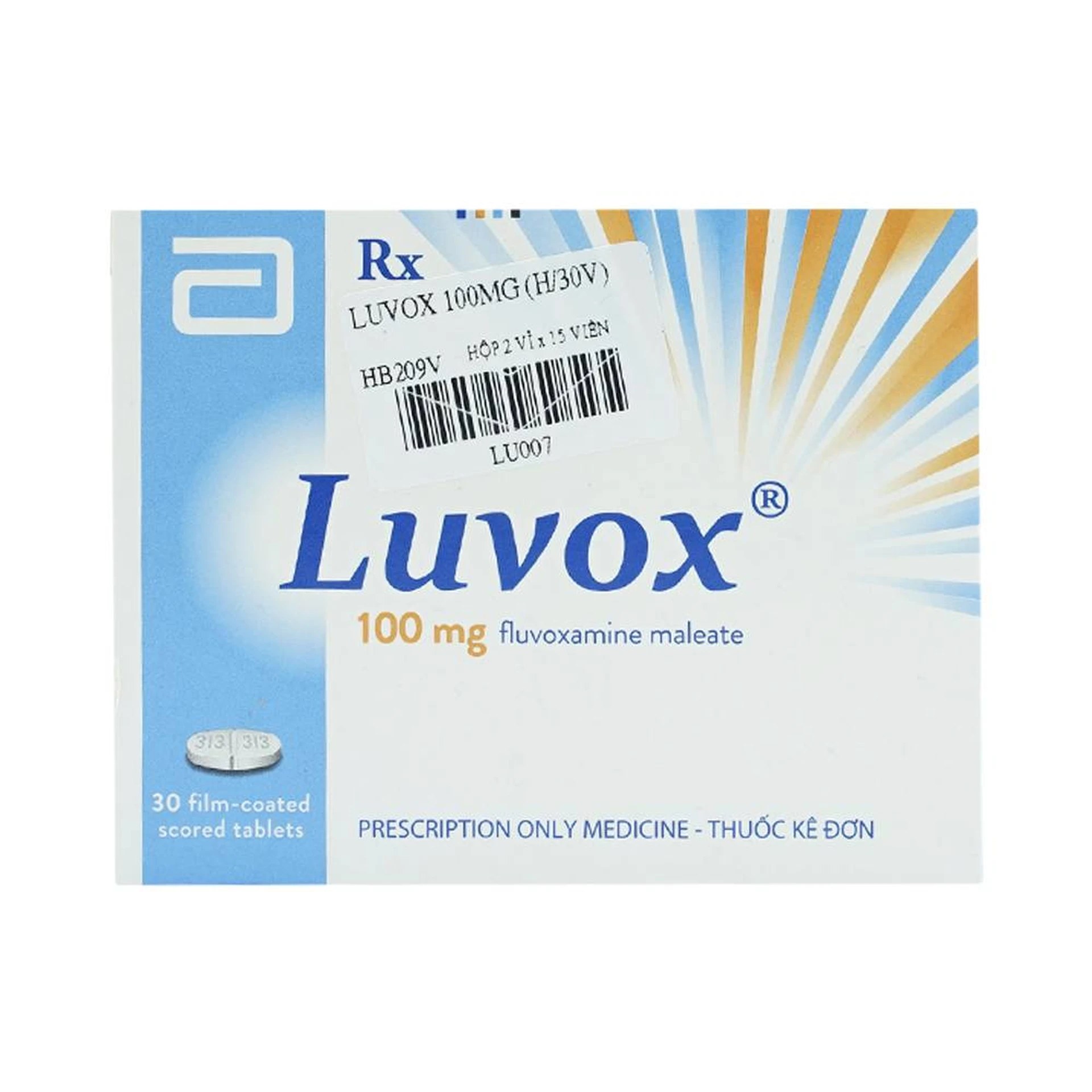 Thuốc Luvox 100mg điều trị trầm cảm, rối loạn trầm cảm (30 viên)